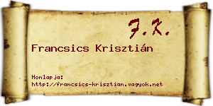 Francsics Krisztián névjegykártya
