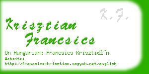 krisztian francsics business card
